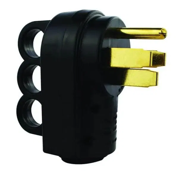50APLUG – HUGHES AUTO Power Cord Plug End, Replacement Plug 50 Amps Male Ends With Plug Head Handle Grip Black